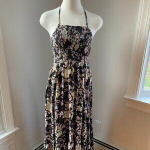 Free People Womens Heat Wave Printed Maxi Dress Black Small NWT